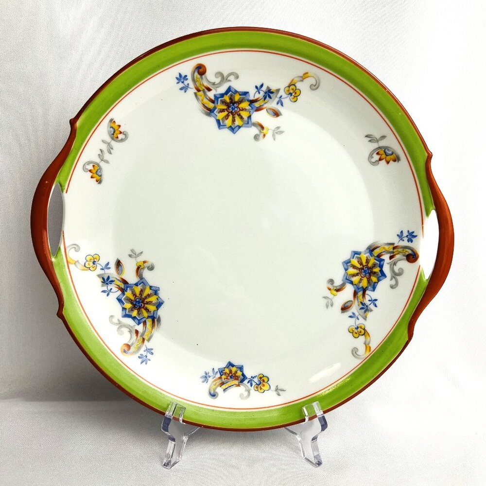 Antique Mochendorf Open Handled Porcelain Cake Plate Early 1900s Bavaria German